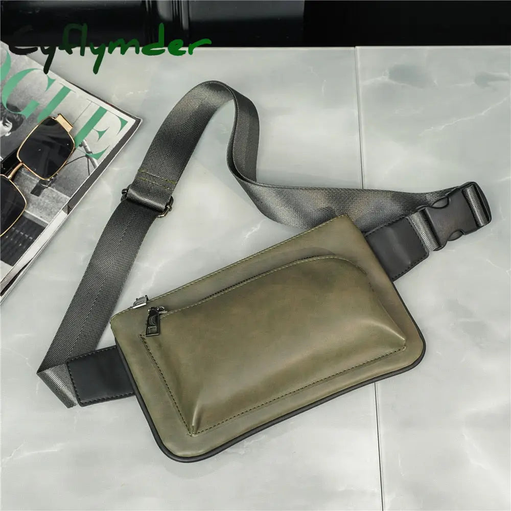 Cyflymder Street Fashion Chest Bag Men Waist Crossbody Shoulder Bags Mobile Phone Pu Leather