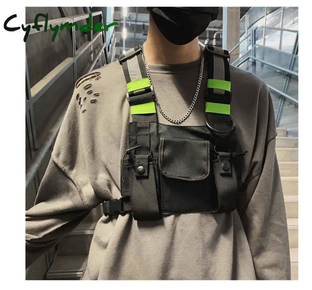 Cyflymder Streetwear Bag Unisex Black Functional Chest Rig Bags Military Adjustable Vest Hip-Hop