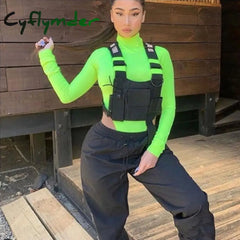 Cyflymder Streetwear Bag Unisex Black Functional Chest Rig Bags Military Adjustable Vest Hip-Hop