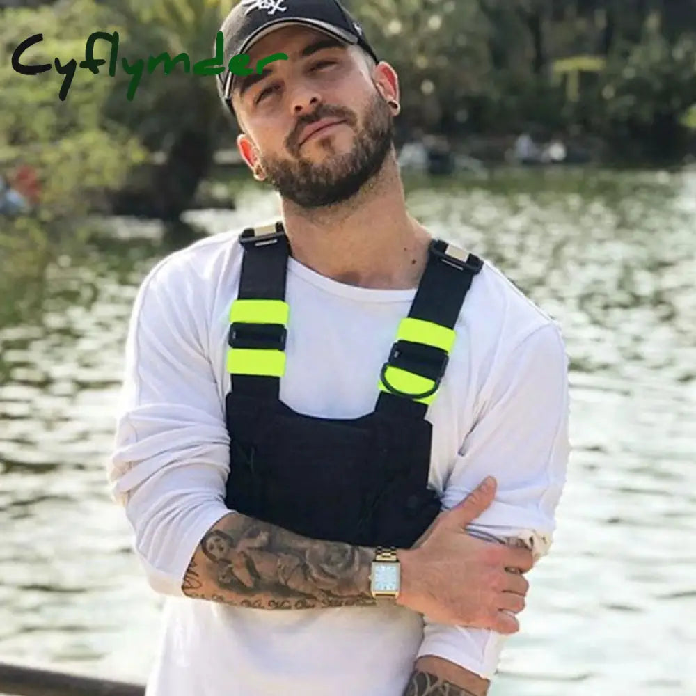 Cyflymder Streetwear Bag Unisex Black Functional Chest Rig Bags Military Adjustable Vest Hip-Hop