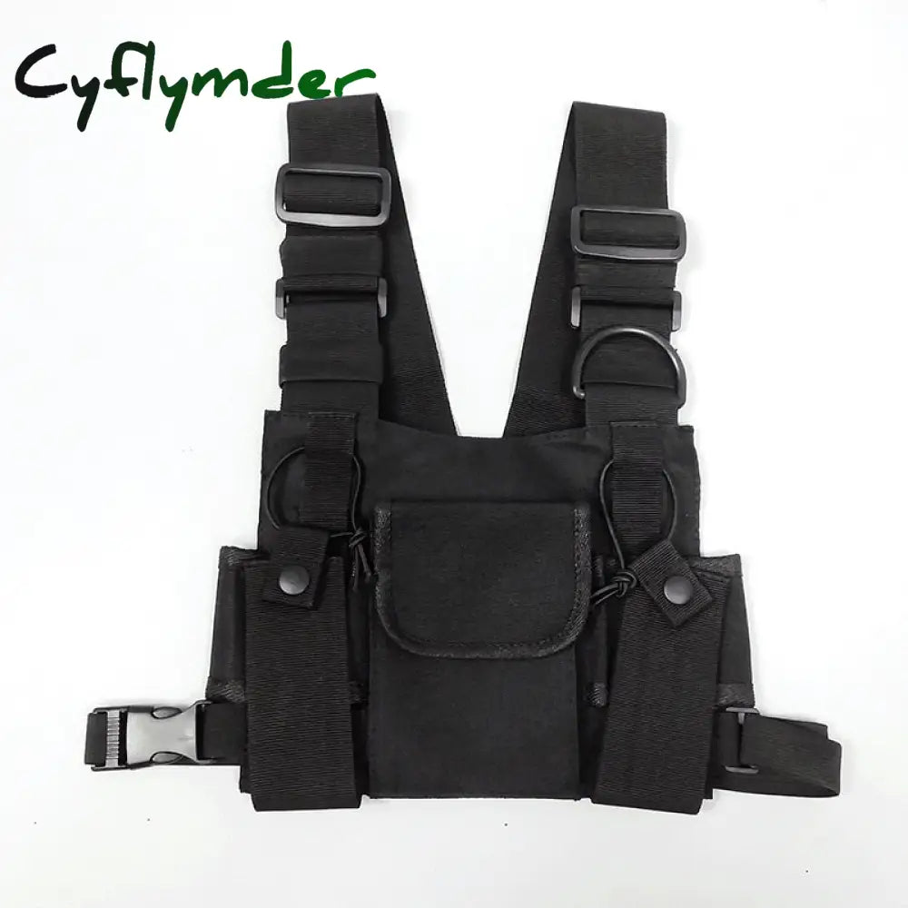 Cyflymder Streetwear Bag Unisex Black Functional Chest Rig Bags Military Adjustable Vest Hip-Hop