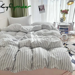 Cyflymder Stripe Duvet Cover 150x200 Simple Style Comforter Covers Queen Size housse de couette Skin-friendly Home Bed