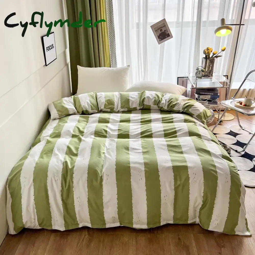 Cyflymder Stripe Duvet Cover 150x200 Simple Style Comforter Covers Queen Size housse de couette Skin-friendly Home Bed