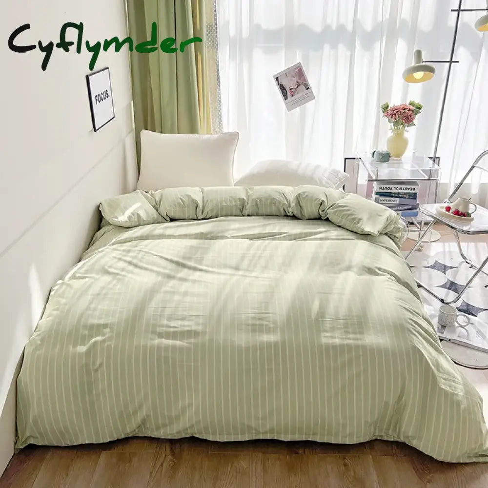 Cyflymder Stripe Duvet Cover 150x200 Simple Style Comforter Covers Queen Size housse de couette Skin-friendly Home Bed