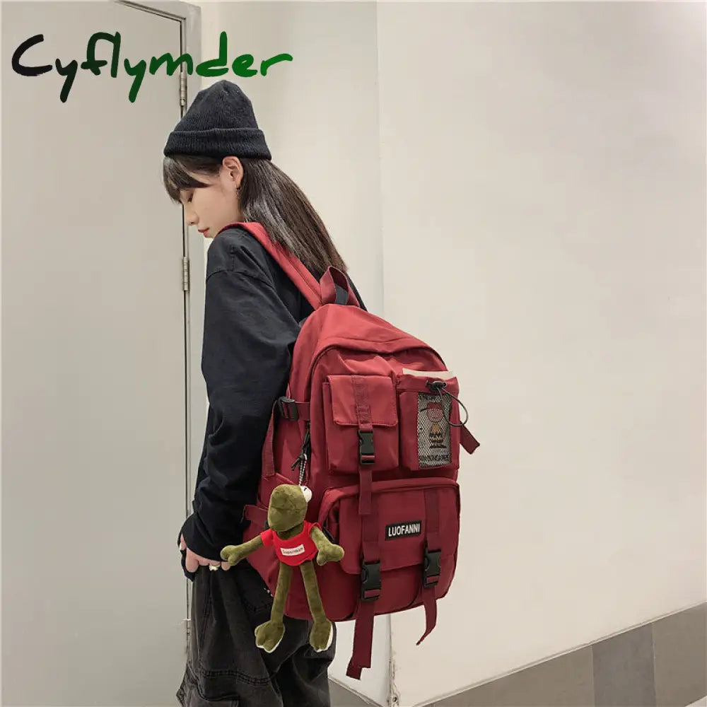 Cyflymder Student Travel Mesh Female Backpack College Women Boy Nylon School Bag Men Girl Cool