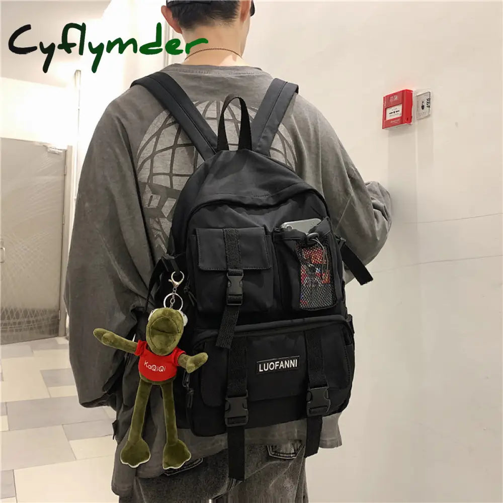 Cyflymder Student Travel Mesh Female Backpack College Women Boy Nylon School Bag Men Girl Cool