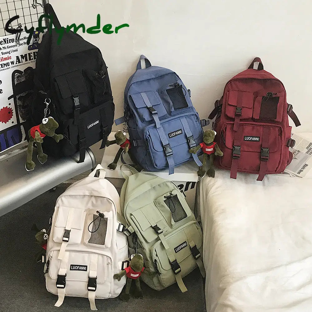 Cyflymder Student Travel Mesh Female Backpack College Women Boy Nylon School Bag Men Girl Cool