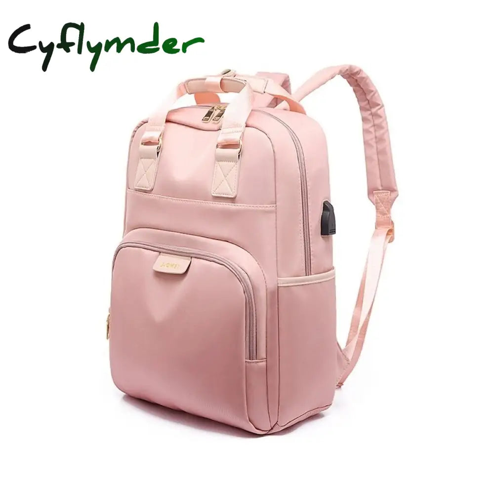 Cyflymder Stylish Waterproof Laptop Backpack 15.6 Women Fashion For Girls Black Female Large Bag 13