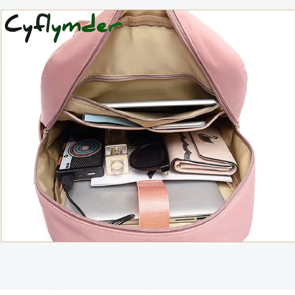 Cyflymder Stylish Waterproof Laptop Backpack 15.6 Women Fashion For Girls Black Female Large Bag 13