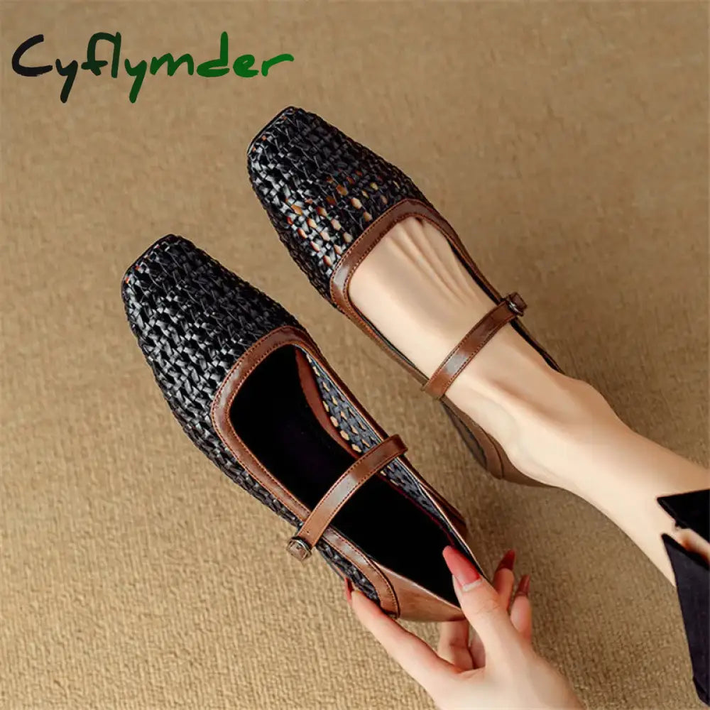 Cyflymder Summer Hollow Out Women Pumps Mary Jane Shoes For Square Toe Gladiator Fashion Mixed