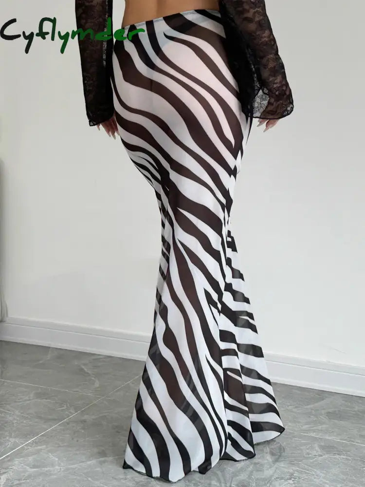 Cyflymder summer inspo Sexy Elegant Skirt Leopard Printed Maxi Women Skirts Lady Y2K Clothes Office Club Party Casual