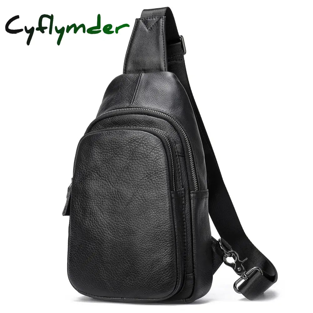 Cyflymder Summer New Arrivals Men Chest Bag Genuine Leather Soft Cowhide Pack Crossbody Male Bags