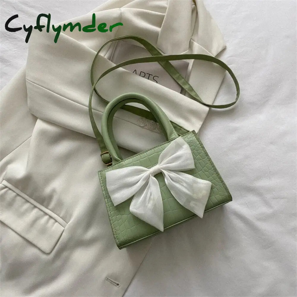 Cyflymder Summer Small Bag Women’s Bow Handbag New Fashion Trend Simple One-Shoulder Messenger