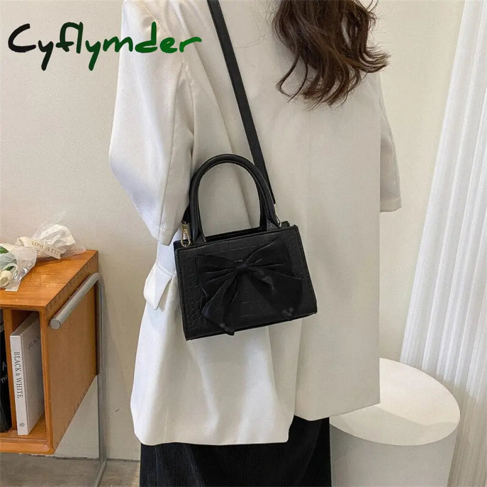 Cyflymder Summer Small Bag Women’s Bow Handbag New Fashion Trend Simple One-Shoulder Messenger