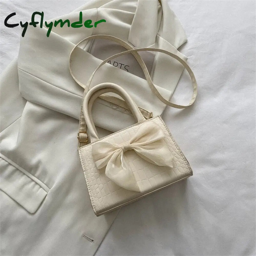 Cyflymder Summer Small Bag Women’s Bow Handbag New Fashion Trend Simple One-Shoulder Messenger