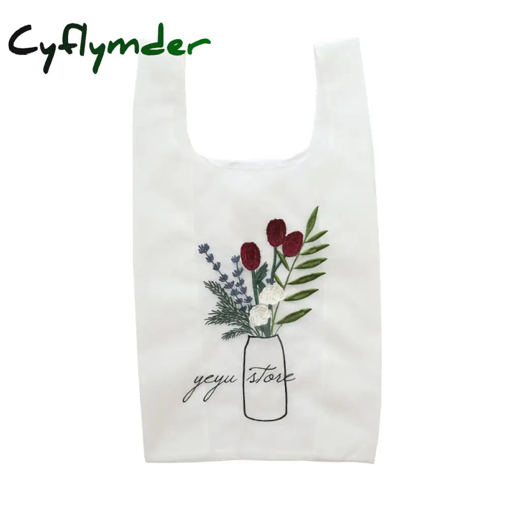 Cyflymder Summer Women Transparent Tote Organza Yarn Cloth Beach Bag Embroidery Handbag High