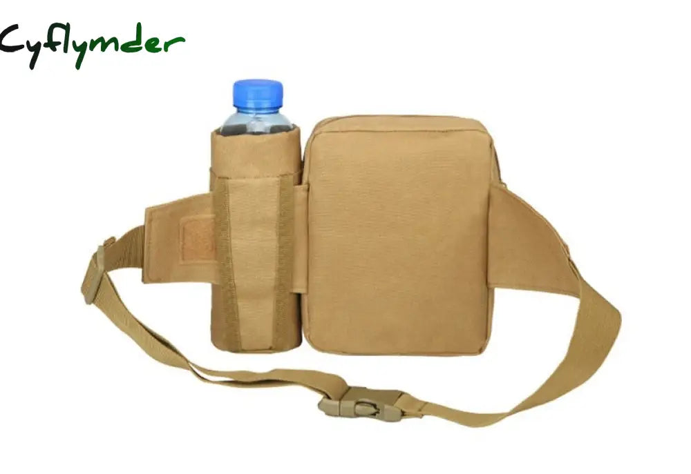 Cyflymder Tactical Men Waist Pack Nylon Hiking Water Bottle Phone Pouch Outdoor Sports Army