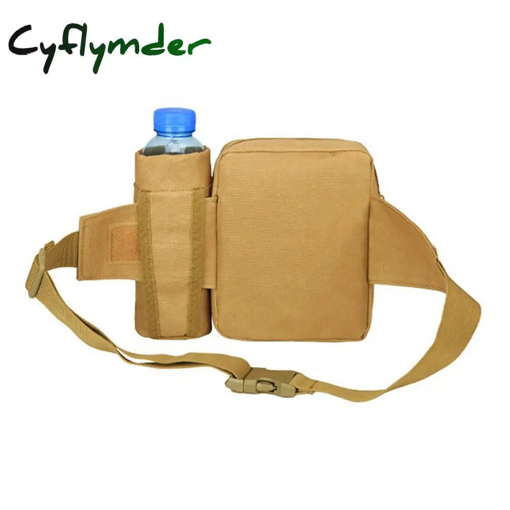 Cyflymder Tactical Men Waist Pack Nylon Hiking Water Bottle Phone Pouch Outdoor Sports Army