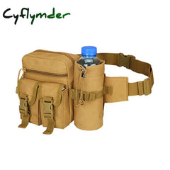 Cyflymder Tactical Men Waist Pack Nylon Hiking Water Bottle Phone Pouch Outdoor Sports Army