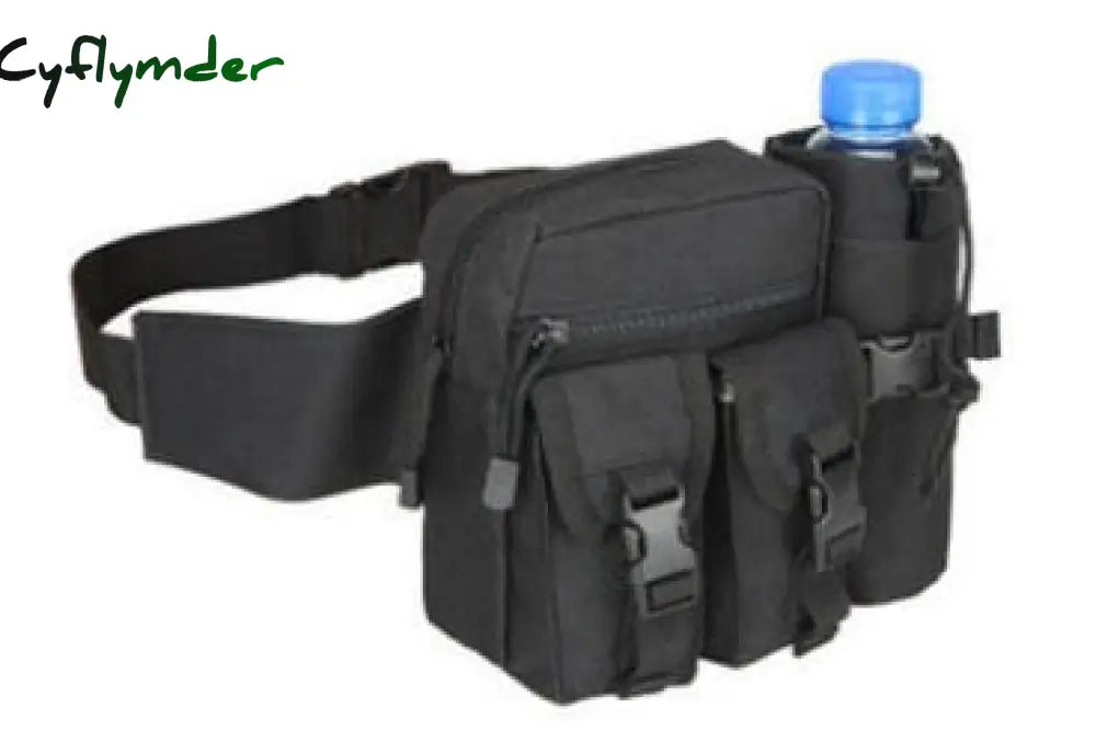 Cyflymder Tactical Men Waist Pack Nylon Hiking Water Bottle Phone Pouch Outdoor Sports Army