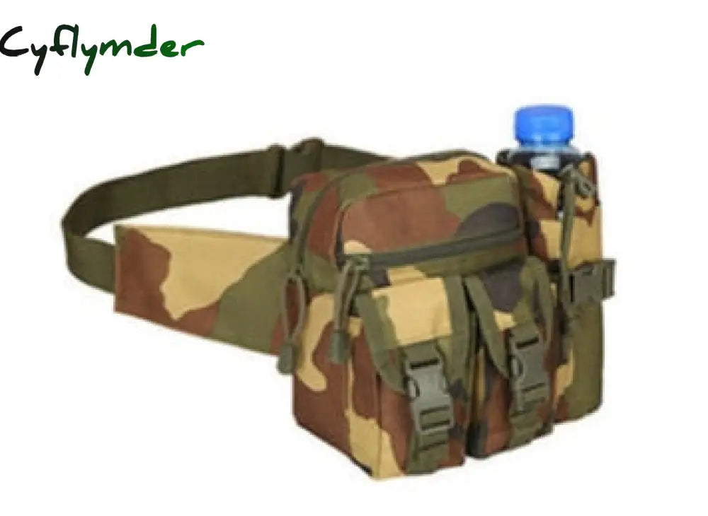 Cyflymder Tactical Men Waist Pack Nylon Hiking Water Bottle Phone Pouch Outdoor Sports Army