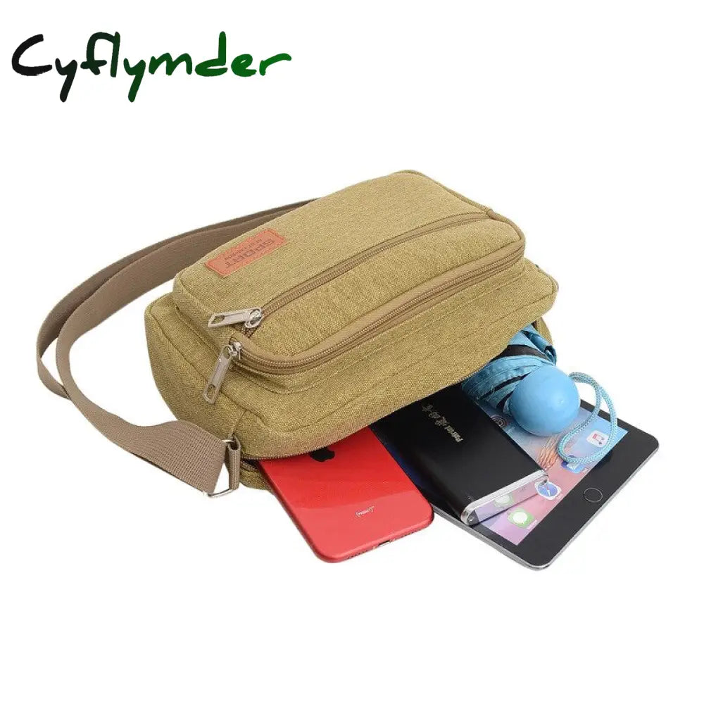 Cyflymder Tactical Military Canvas Bag Mens Bags Outdoor Vintage Small Crossbody Sling Army Hiking