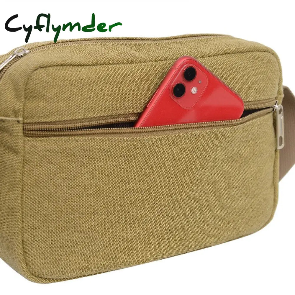 Cyflymder Tactical Military Canvas Bag Mens Bags Outdoor Vintage Small Crossbody Sling Army Hiking