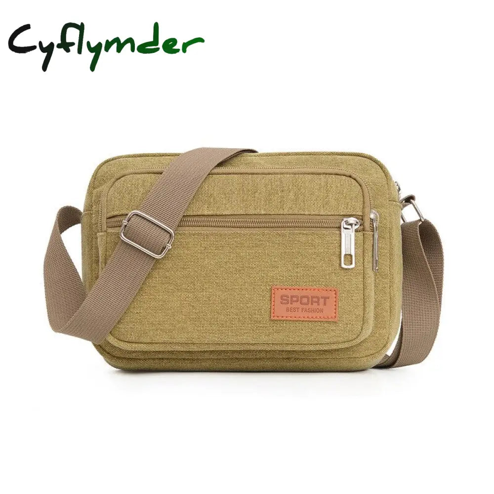 Cyflymder Tactical Military Canvas Bag Mens Bags Outdoor Vintage Small Crossbody Sling Army Hiking