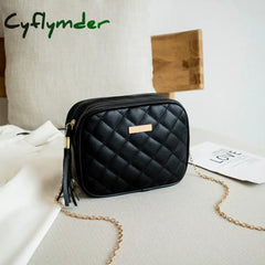 Cyflymder Tassel Small Messenger Bag For Women Trend Lingge Embroidery Camera Female Shoulder