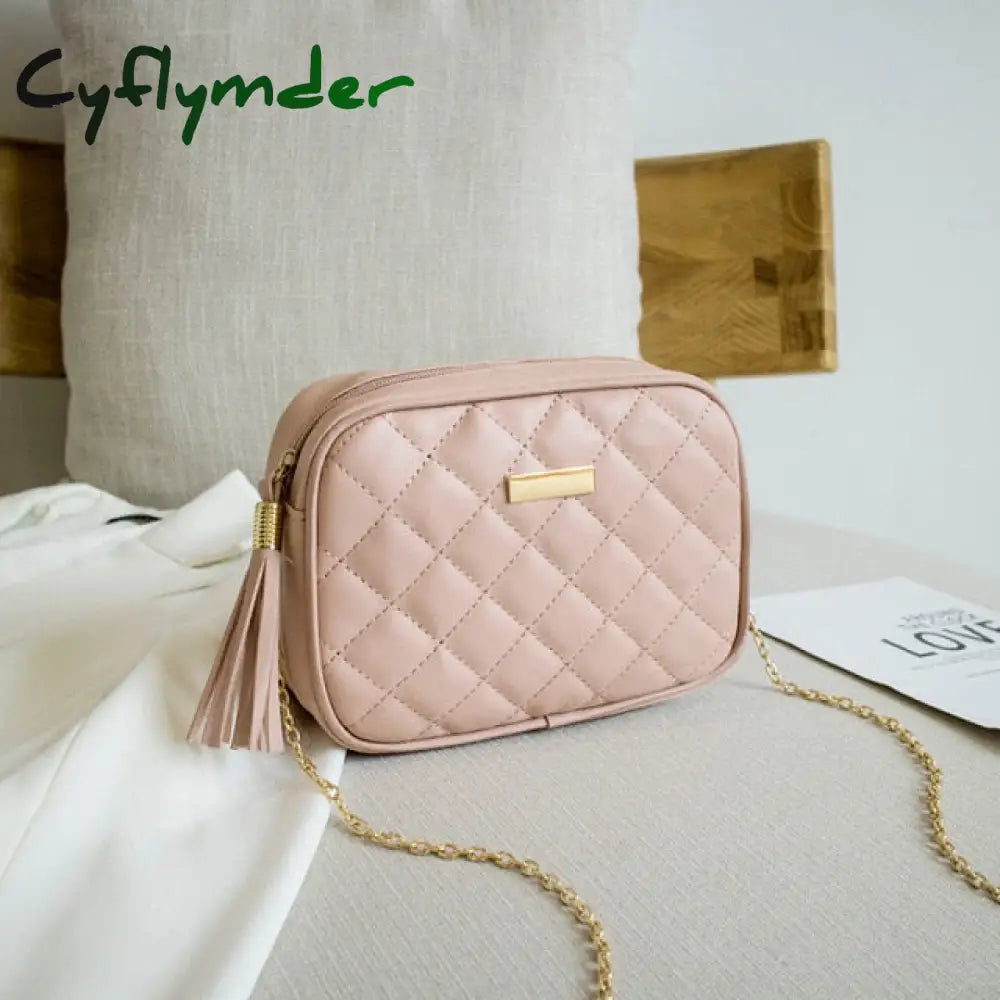 Cyflymder Tassel Small Messenger Bag For Women Trend Lingge Embroidery Camera Female Shoulder