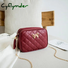 Cyflymder Tassel Small Messenger Bag For Women Trend Lingge Embroidery Camera Female Shoulder