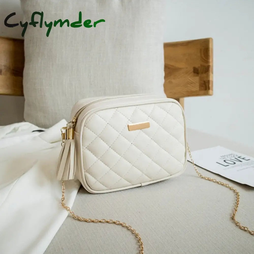 Cyflymder Tassel Small Messenger Bag For Women Trend Lingge Embroidery Camera Female Shoulder