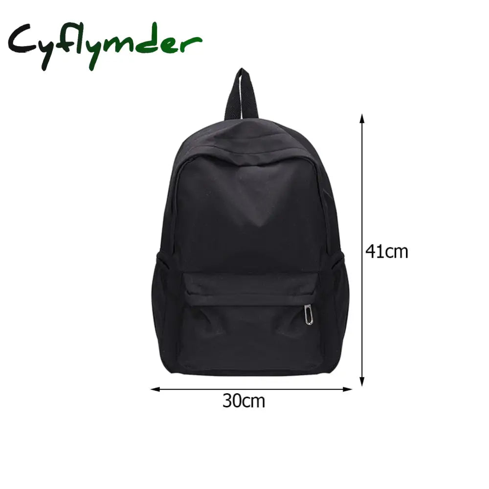 Cyflymder Teen School Bag For Girls Backpack Solid Color Women Bookbags Middle Student Schoolbag
