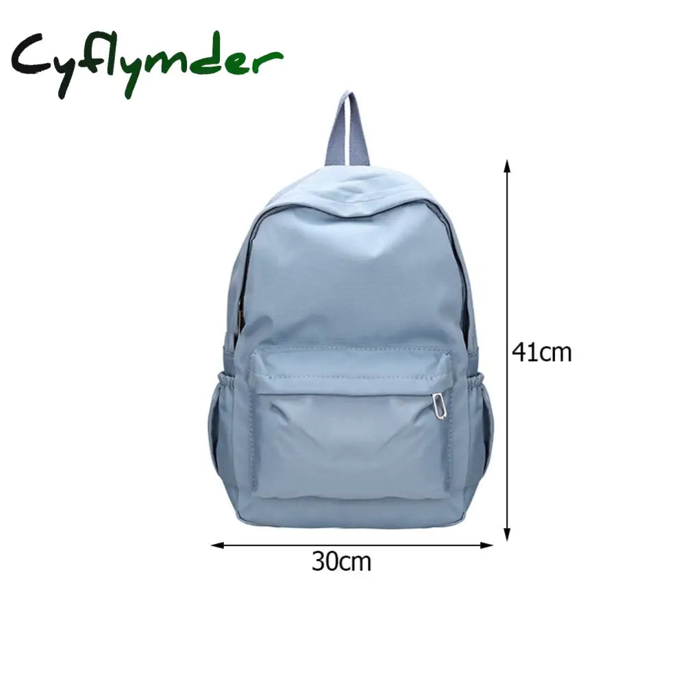 Cyflymder Teen School Bag For Girls Backpack Solid Color Women Bookbags Middle Student Schoolbag