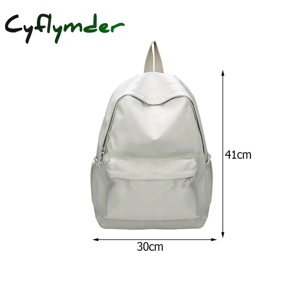 Cyflymder Teen School Bag For Girls Backpack Solid Color Women Bookbags Middle Student Schoolbag