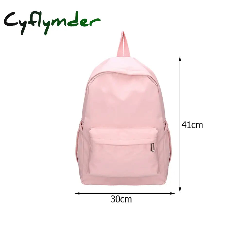 Cyflymder Teen School Bag For Girls Backpack Solid Color Women Bookbags Middle Student Schoolbag