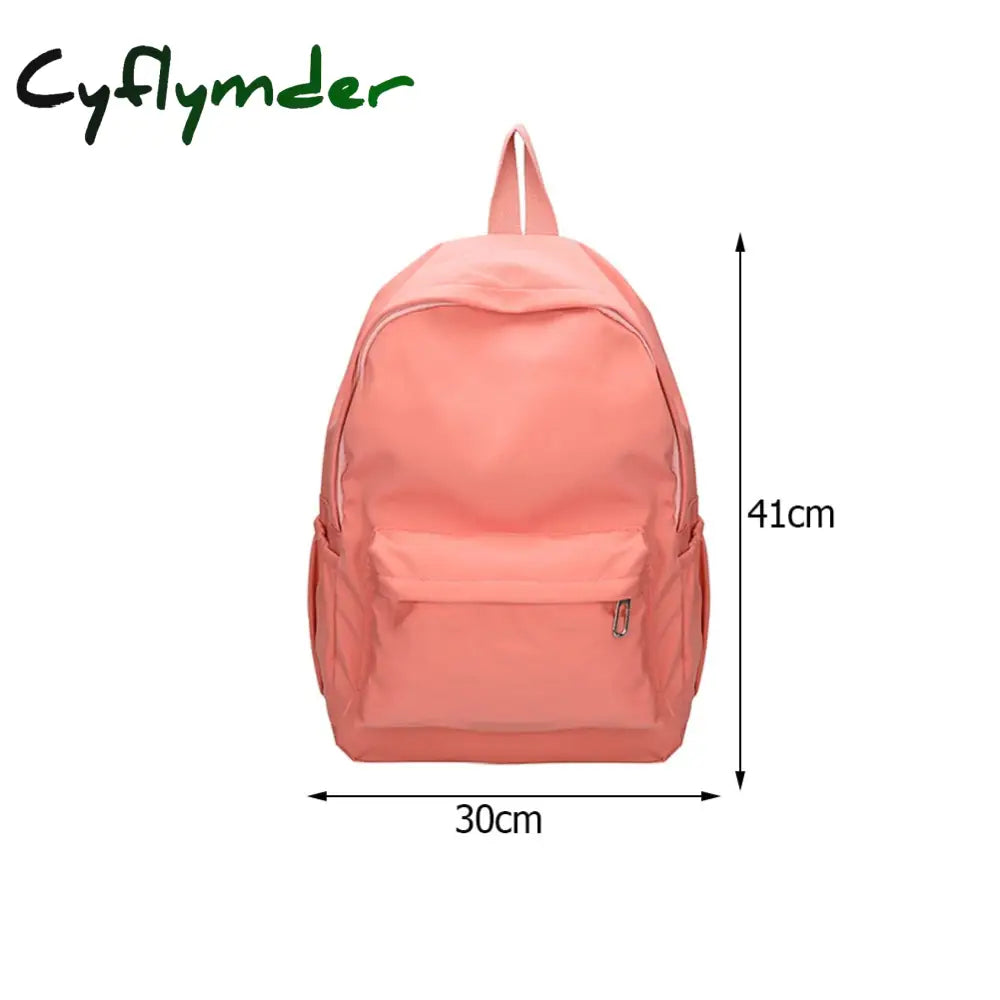 Cyflymder Teen School Bag For Girls Backpack Solid Color Women Bookbags Middle Student Schoolbag