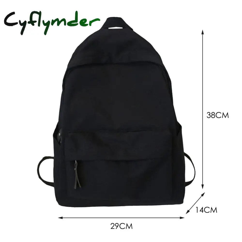 Cyflymder Teen School Bag For Girls Backpack Solid Color Women Bookbags Middle Student Schoolbag