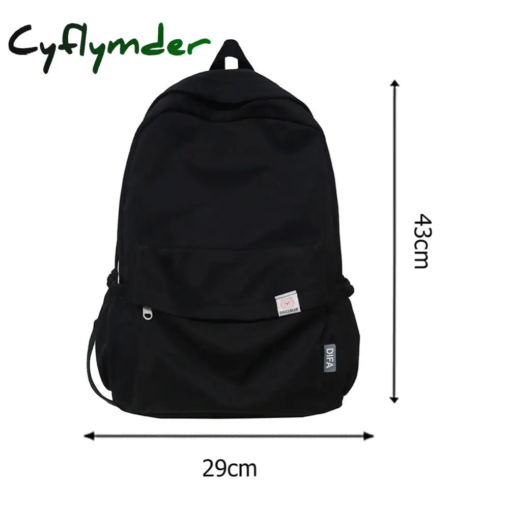 Cyflymder Teen School Bag For Girls Backpack Solid Color Women Bookbags Middle Student Schoolbag