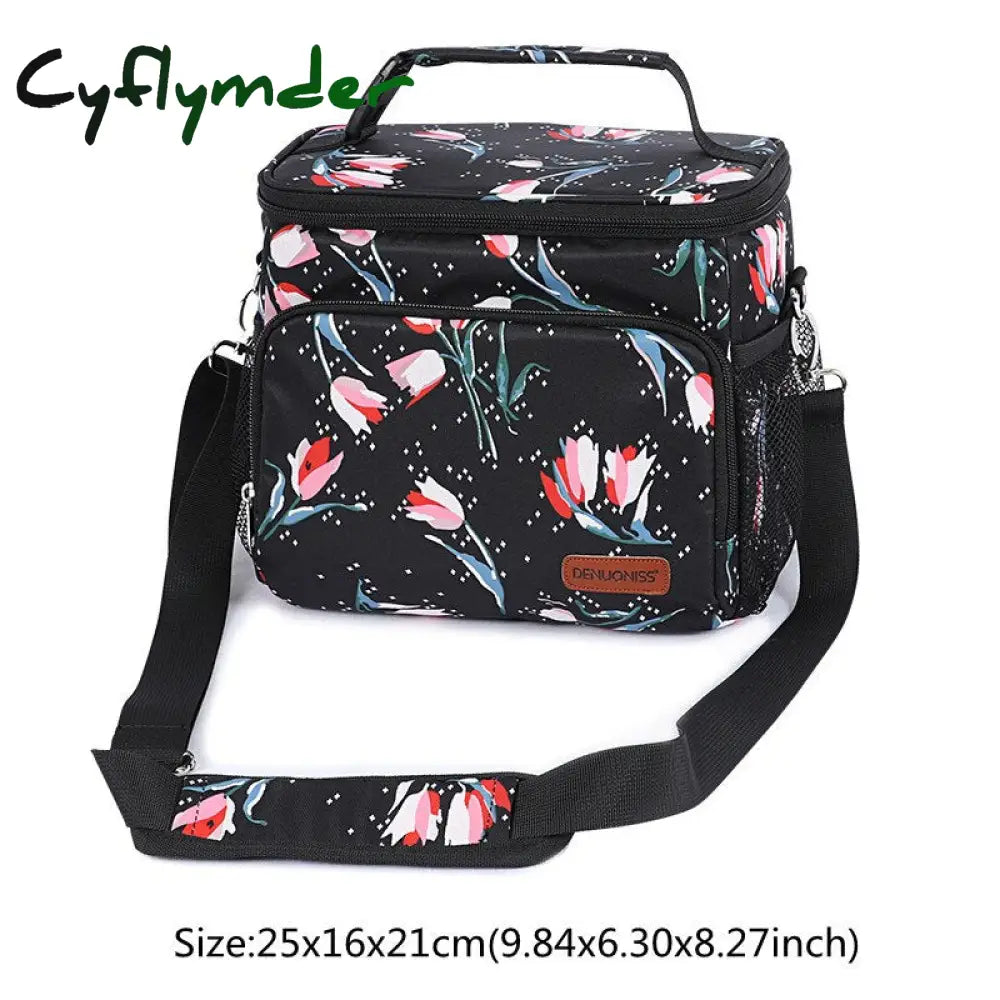 Cyflymder Thermal Insulated Cooler Bags Large Women Men Picnic Lunch Bento Box Trips Bbq Meal Ice