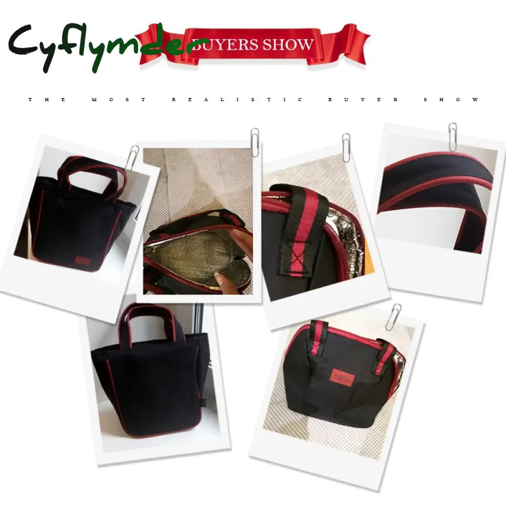 Cyflymder Thermal Lunch Bag Women Portable Insulated Cooler Bento Tote Family Travel Picnic Drink