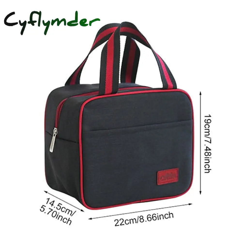 Cyflymder Thermal Lunch Bag Women Portable Insulated Cooler Bento Tote Family Travel Picnic Drink