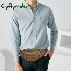 Cyflymder Thick Real Leather Male Cross-Body Sling Chest Pack Design Travel Cigarette Phone Case