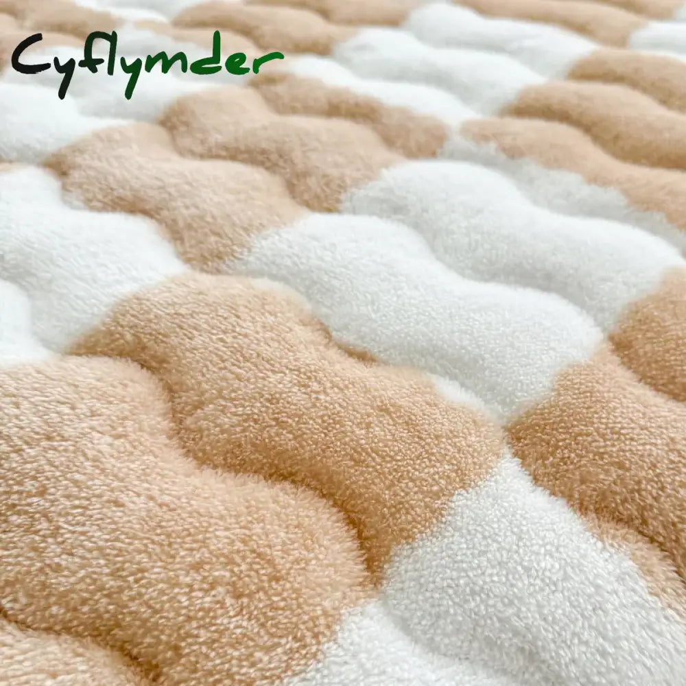Cyflymder Thicken Velvet Bed Sheet For Bed Solid Color Mattress Cover Long Hair Fleece Bed Covers Soft Plush Queen King