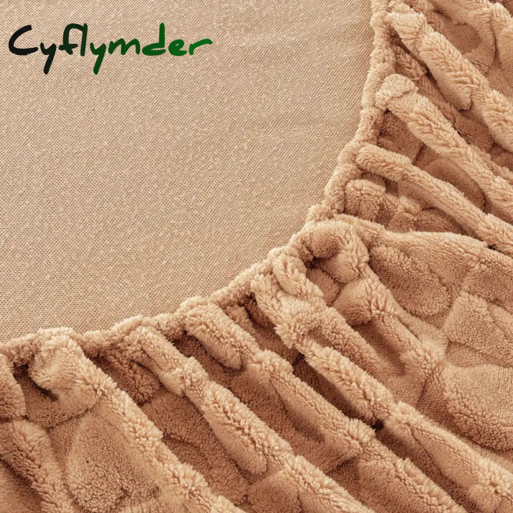 Cyflymder Thickened Plush Mattress Cover Warm Soft Milk Velvet Bed Fitted Sheet Double King Queen Size Bedsheet