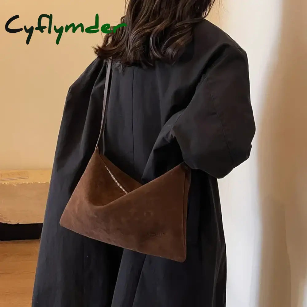 Cyflymder This Year New Lazy Style Retro Single Shoulder Underarm Bag Minimalist Tote Bag Large Capacity Commuting Bag