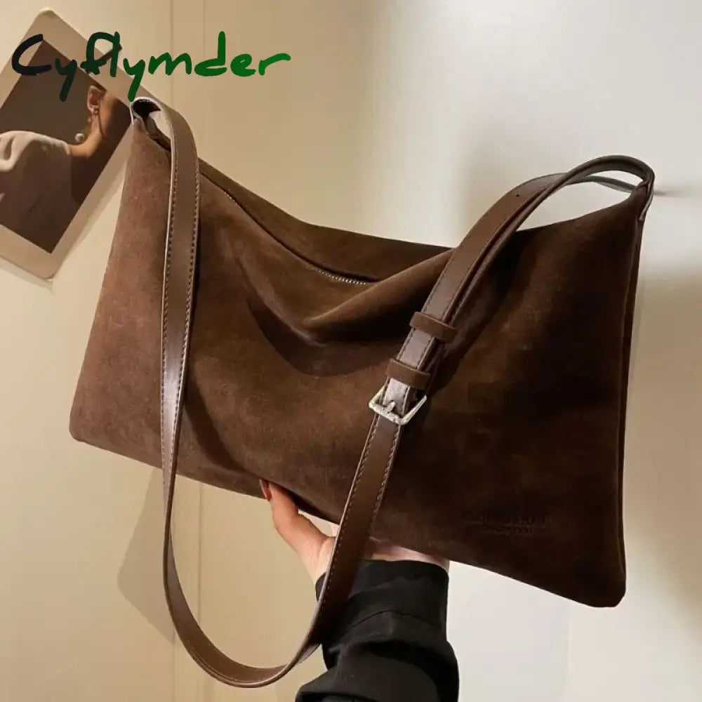 Cyflymder This Year New Lazy Style Retro Single Shoulder Underarm Bag Minimalist Tote Bag Large Capacity Commuting Bag