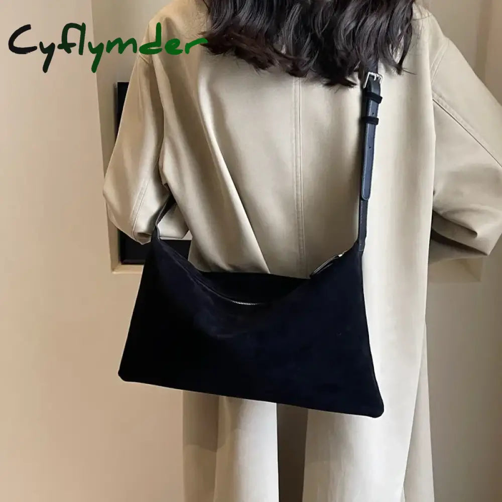 Cyflymder This Year New Lazy Style Retro Single Shoulder Underarm Bag Minimalist Tote Bag Large Capacity Commuting Bag