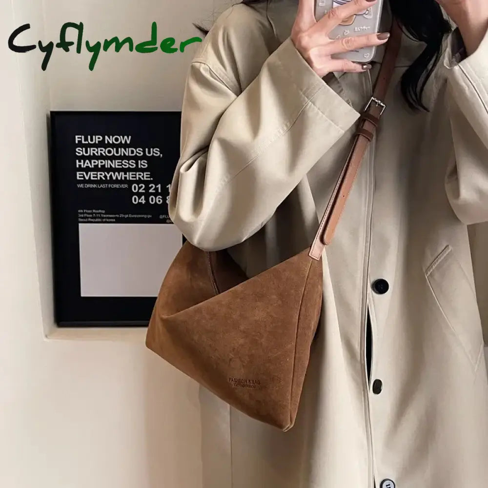 Cyflymder This Year New Lazy Style Retro Single Shoulder Underarm Bag Minimalist Tote Bag Large Capacity Commuting Bag