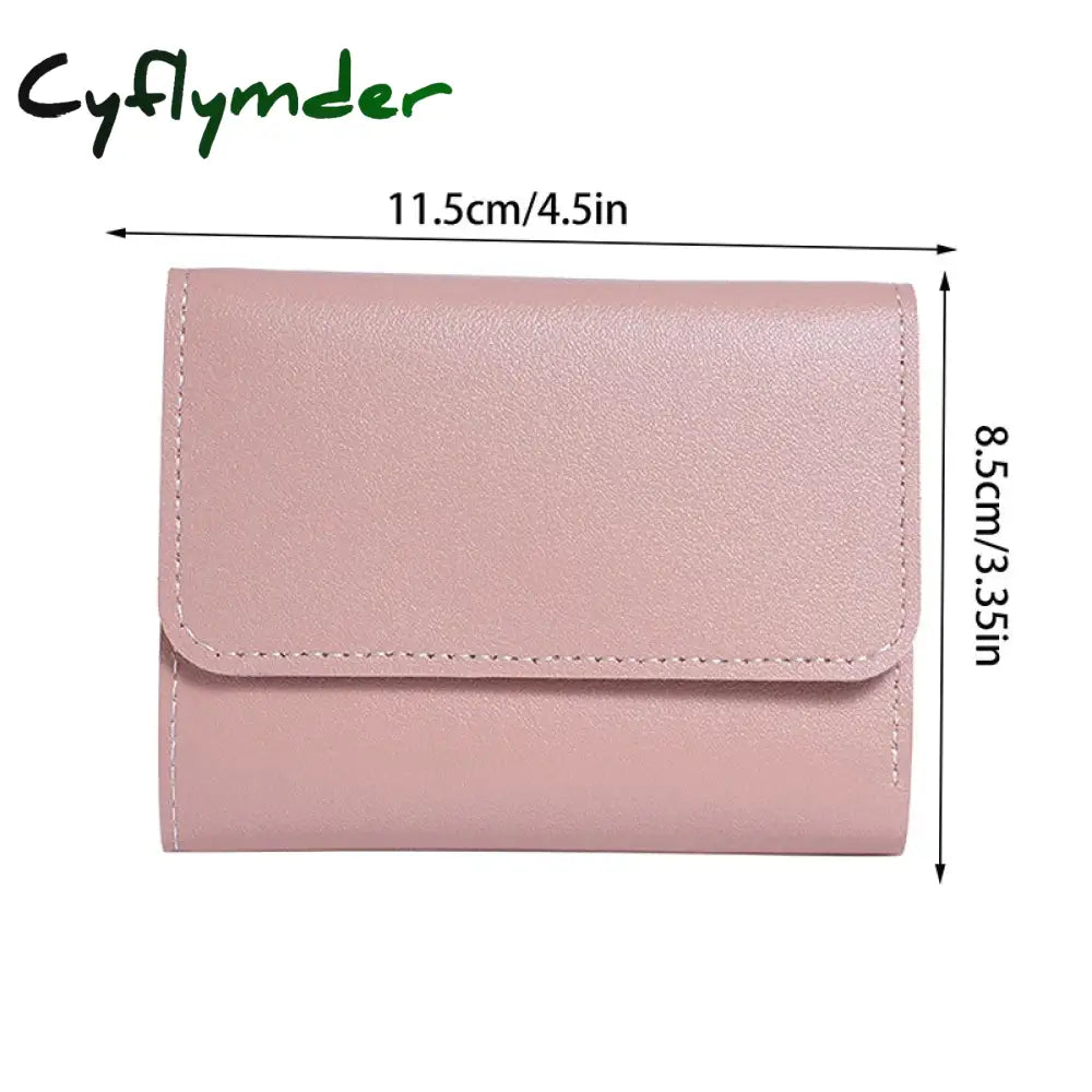 Cyflymder Three Fold Short Clip Wallet Women Short Wallet Multi-card Bag Mini Pouch Fashion Female Wallet Credit Card